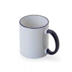CANECA DE CERÂMICA COM BORDA COLORIDA PERSONALIZÁVEL