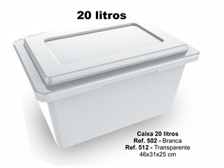 Caixa com tampa 20 litros personalizadas.
