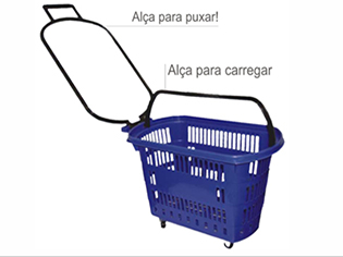 Cesta com rodas personalizada, diversas cores