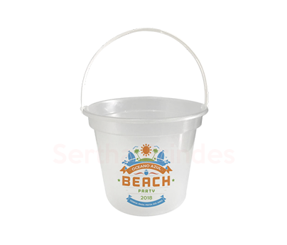 Baldes Plástico de Praia 1 Litro PP Silk e Transfer.