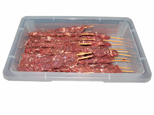 Bandeja transparente para açougue 7,5 litros.