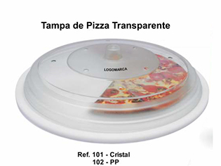 Tampa de Pizza Transparente Cristal personalizada.