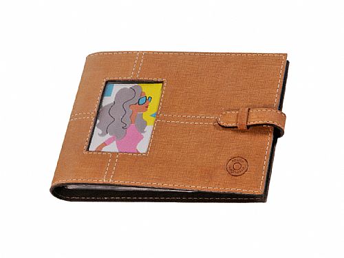 Álbum de foto com 22 divisórias em crista, personalizado.