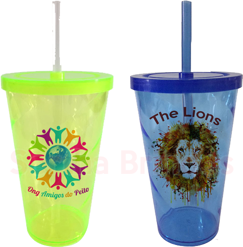 Copo Espiral com Tampa 550ml - Transfer