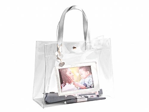 Bolsa sacola personalizada com alça de mão e visor para foto