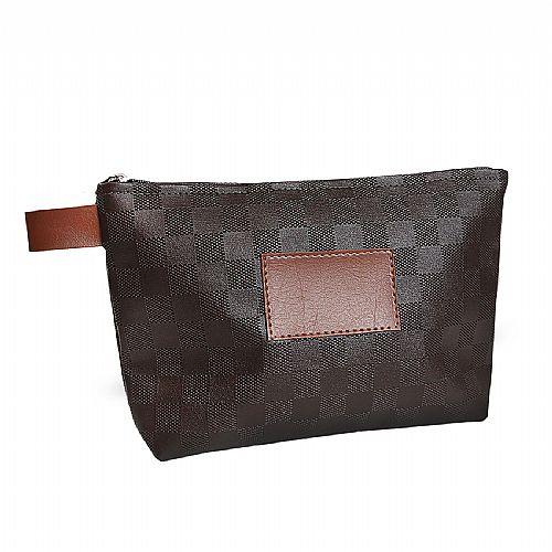 NECESSAIRE XADREZ - MARROM