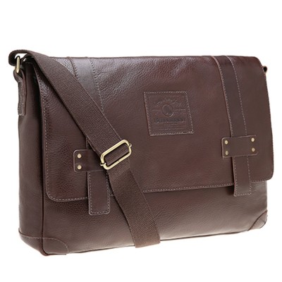 Bolsa carteiro em couro laptop