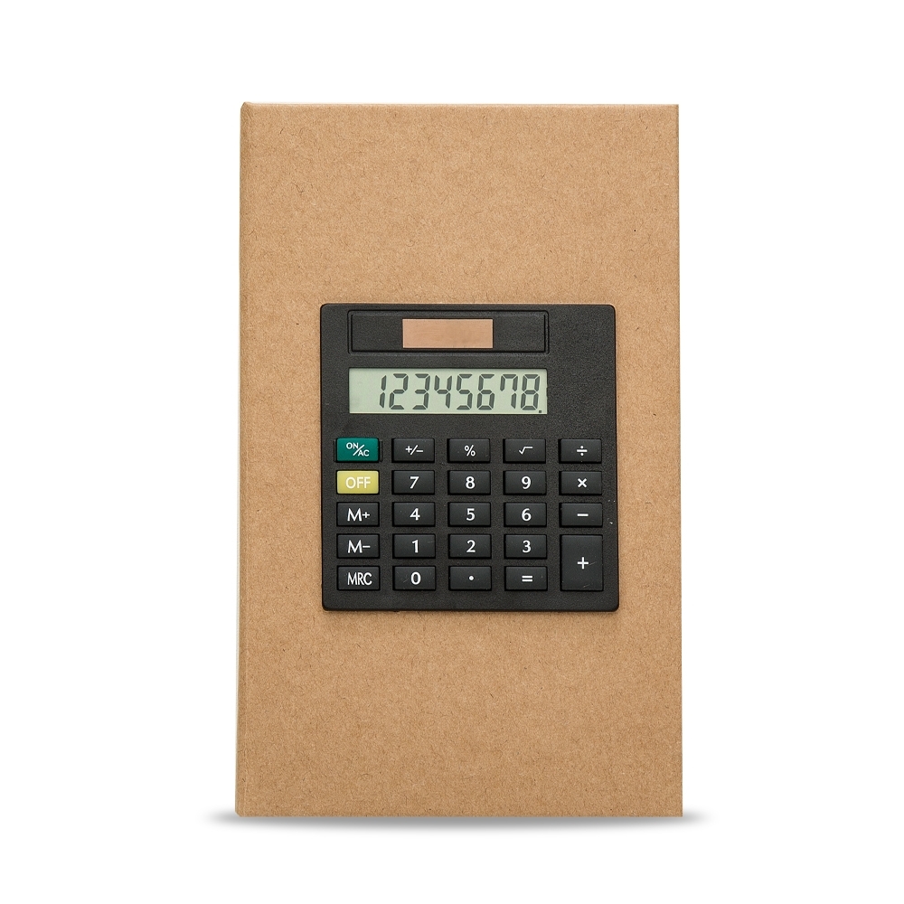 Bloco de anotações com calculadora personalizado