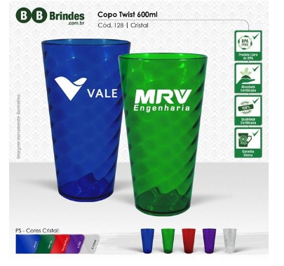 Copo Twist Cristal Personalizado