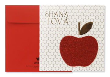 Cartão Shaná Tova Maça com Glitter Personalizado