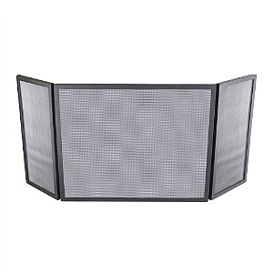 🔥 PROMOÇÃO DE INVERNO - Tela Frontal Reta para Lareira - Aço C. Pintado e Tela Inox - 43x60cm + 3 Canecas PS Grátis