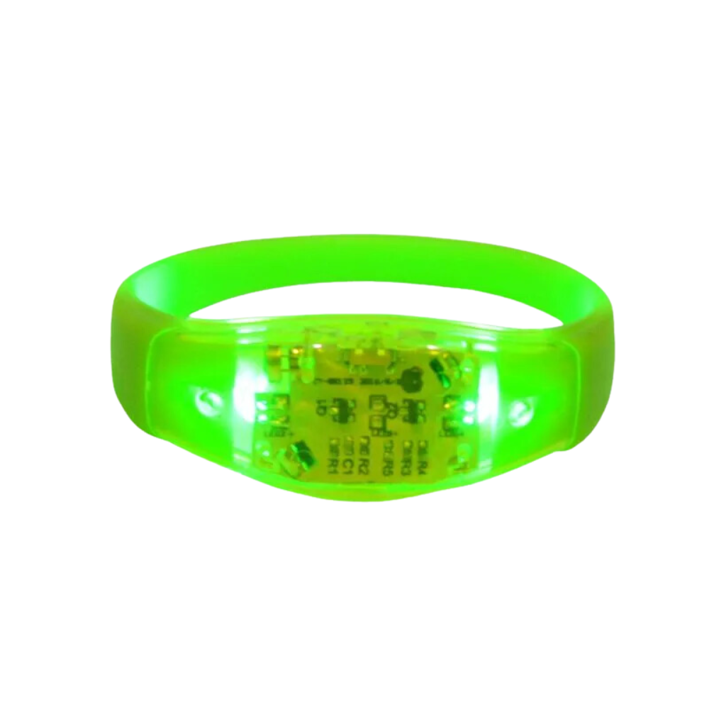 Pulseira de LED Ativada por Som - Verde-Limao