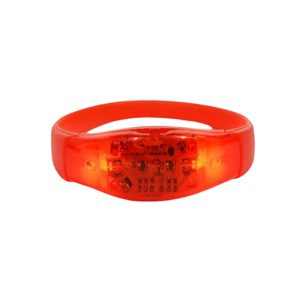 Pulseira de LED Ativada por Som - Vermelho
