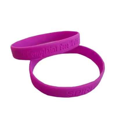 Pulseira Emborrachada na cor rosa promocional