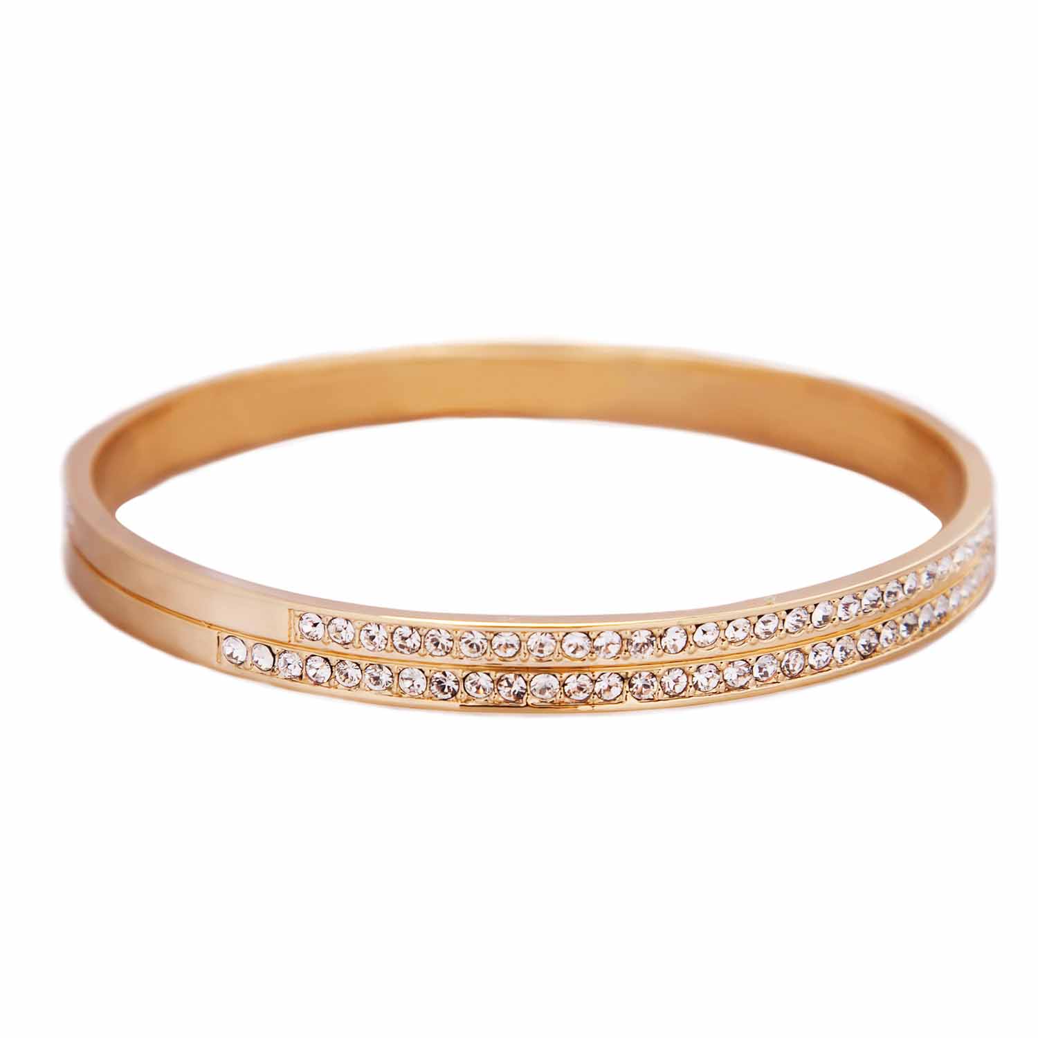 Pulseira Swarovski Dourada Crystal Pavé