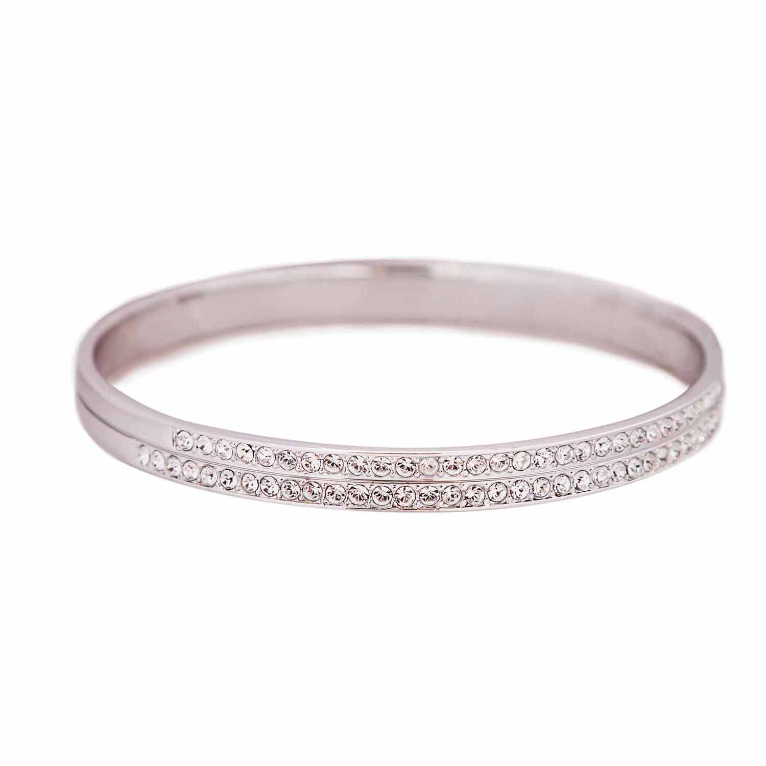 Pulseira Swarovski Prateada Crystal Pavé