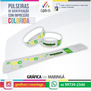 Pulseiras com Impressão COLORIDA 25 x 1,88 cm Tyvek 4x0 Sem revestimento