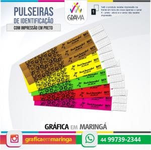 Pulseiras com Impressão Preto e Branco 25 x 1,88 cm Tyvek 1x0 Sem revestimento