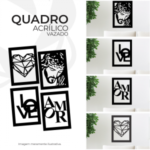 Quadro Acrílico Vazado Tam. 30x40cm 30x40cm Acrílico Especial