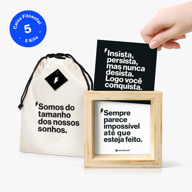Quadro Caixa Filosofal - Motivação - 5 unidades