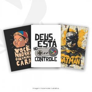 Quadros Decorativos Divertidos Tam. 14x20cm 14x20cm PVC 4x0 Adesivo Corte Reto