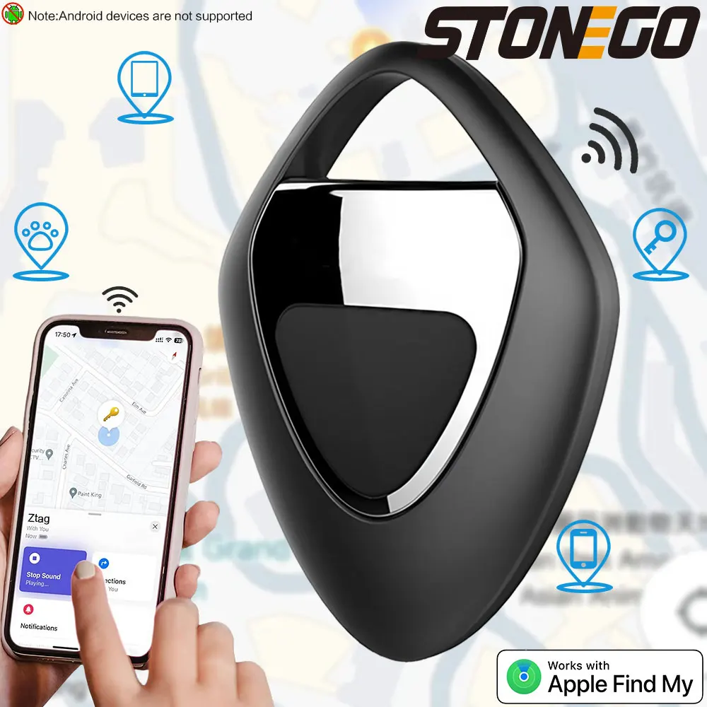 Rastreador Bluetooth STONEGO para Animais de Estimação - Localizador GPS Inteligente e Anti-Perda com Controle por Aplicativo para iOS e Android