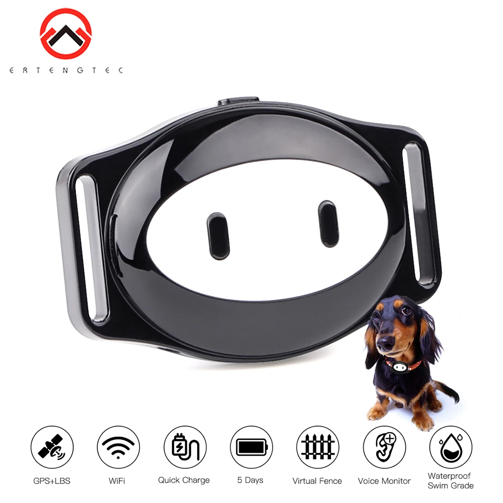 Rastreador GPS para Pets: Coleira à Prova d'Água IP68, 5 Dias de Bateria, Geo-Fence, Chamada de Voz e App Gratuito