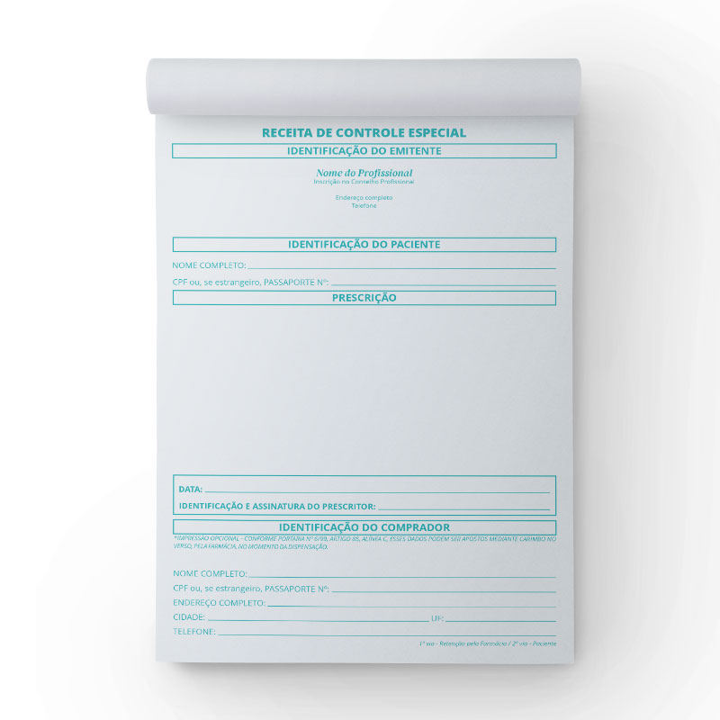 Receituário Médico Controle Especial - Colorido