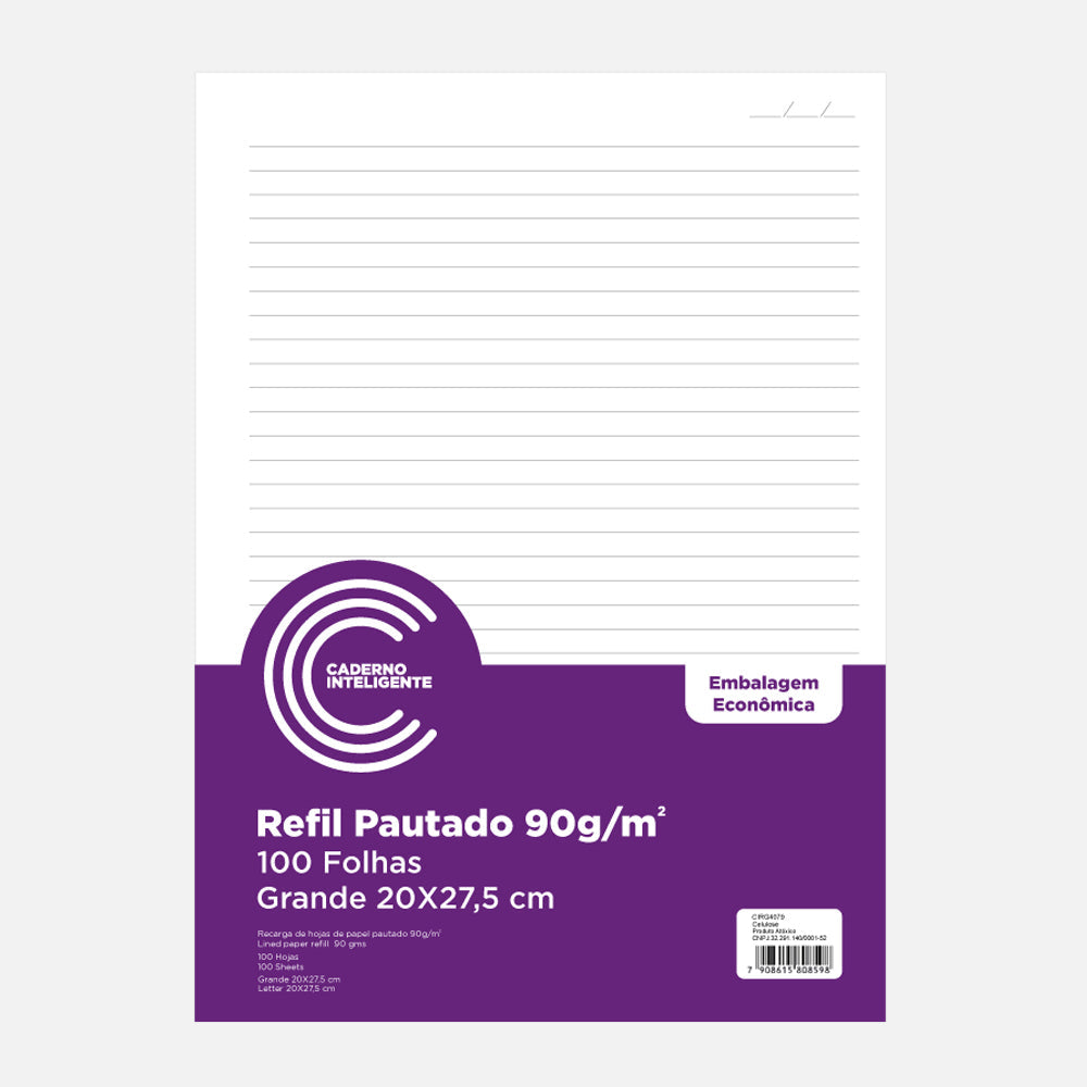 REFIL PAUTADO 100 FOLHAS
