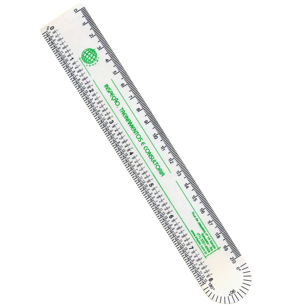 Régua Ferragista em PS Branco - 20 CM