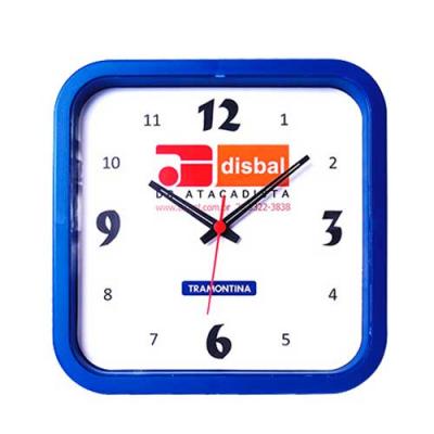 Relogio de Parede Quadrado 30x30cm Promocional