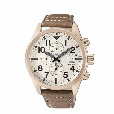 Relógio de pulso Citizen original com mostrador branco multifunções