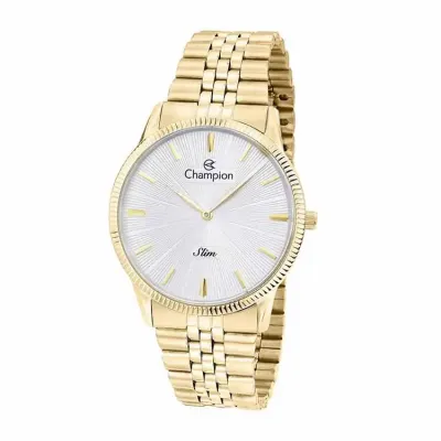 Relogio de Pulso Com Pulseira de Aco Dourado