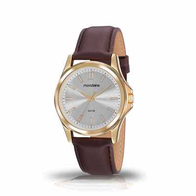 Relógio de Pulso Mondaine pulseira de couro na cor marrom