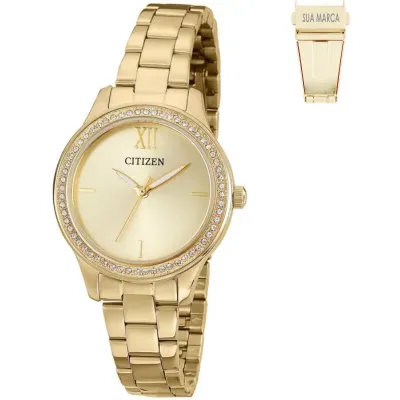 Relogio de Pulso Original Citizen Aco Dourado