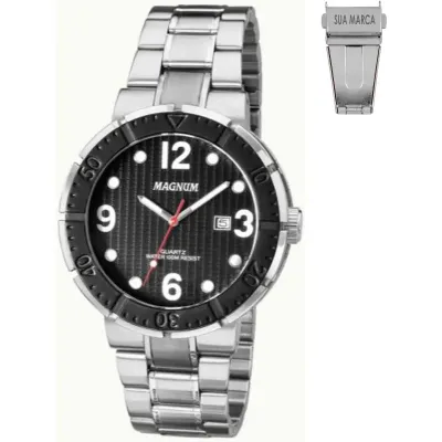 Relogio Magnum Com Pulseira de Aco