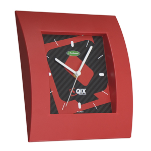 Relógio retangular na cor vermelho personalizado