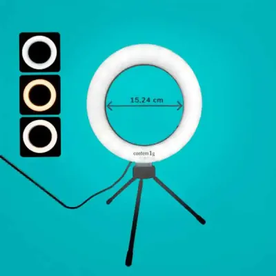 Ring Light Led Com Tripe 3 Opcoes de Iluminacao