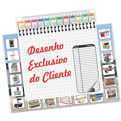 Risque Rabisque Base Impressa no Papel em Offset e Encapsulado em Plastico Rigido Transparente Com