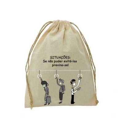 Saco de Algodao Cru Campanha de Prevencao