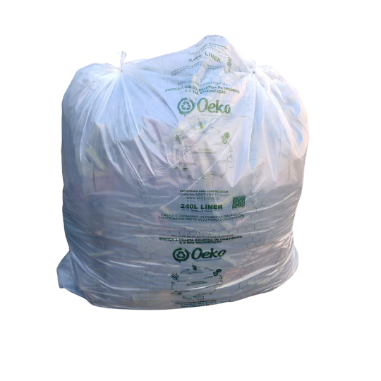 SACO EM BIOPLÁSTICO COMPOSTÁVEL – 240 LITROS (100 unidades)