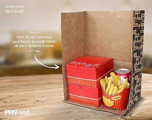 Saco kraft para delivery e entrega de lanches e refeições — foto 2