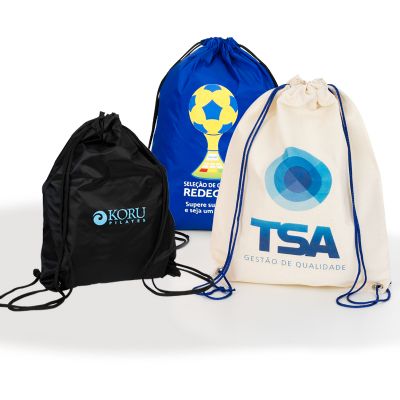Saco mochila personalizada.