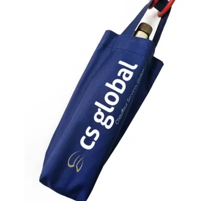 Sacola Azul Personalizada Para Vinho e Garrafas