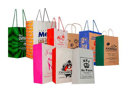 Sacola de papel kraft personalizada para lojas