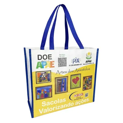 Sacola de Rafia 400x350x180mm Bolso Interno