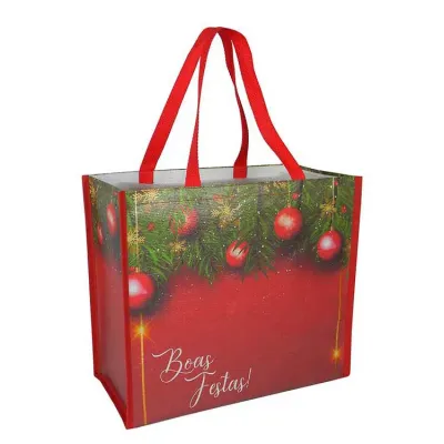 Sacola de Rafia Laminada Natal