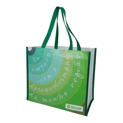 Sacola de Ráfia Verde personalizada