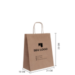 Sacola kraft personalizada 25x21x10 - 200