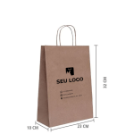 Sacola Kraft Personalizada 32x23x10 - 200